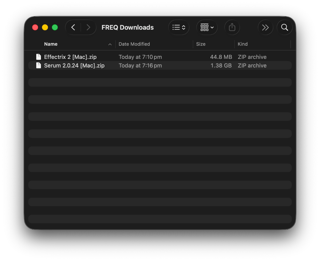 Downloaded ZIP Files